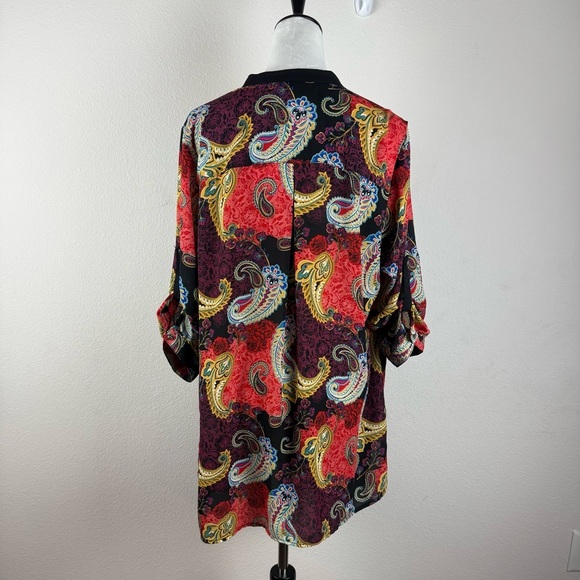 New York Collection Woman Paisley Tunic Blouse Size 1X - Picture 7 of 14